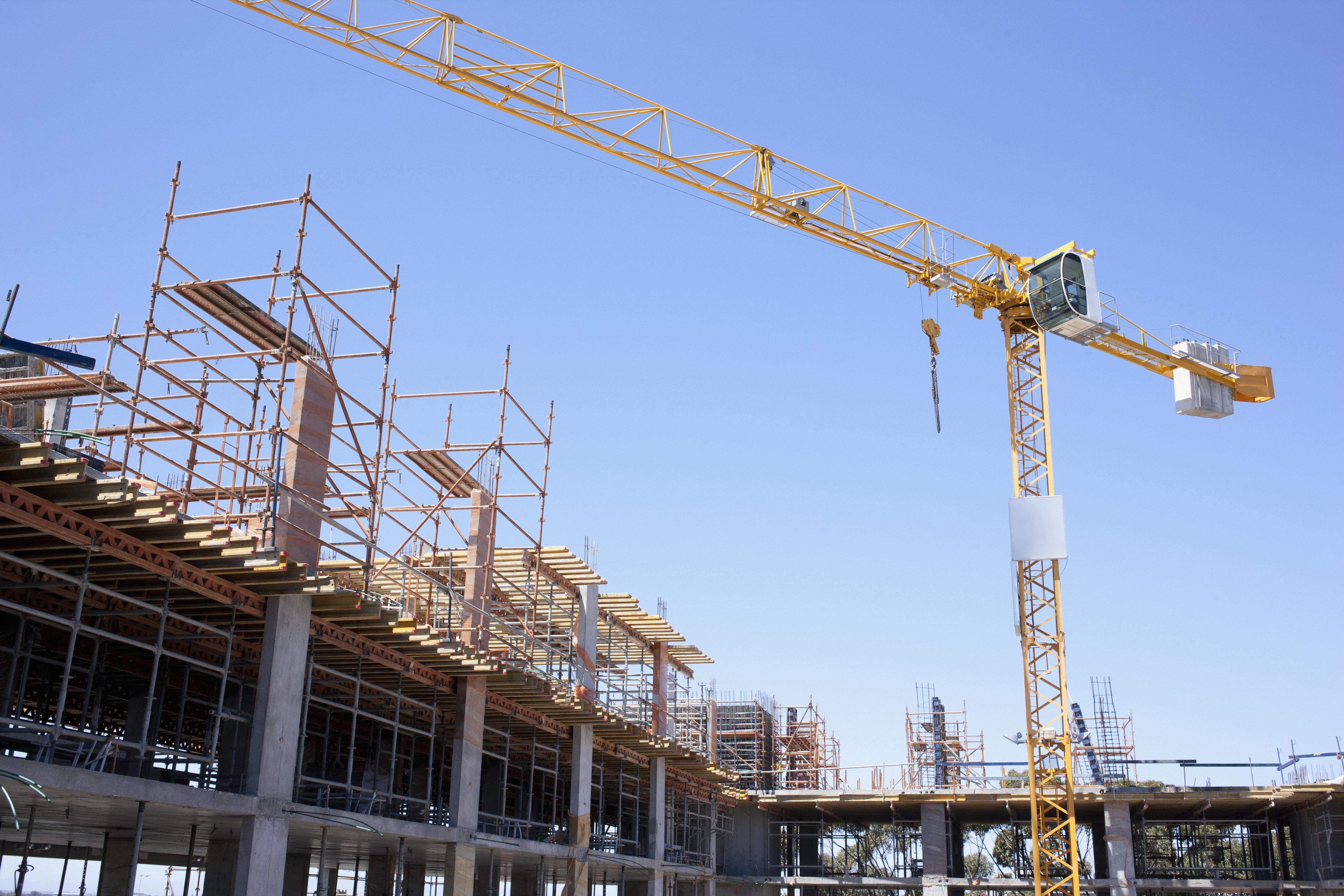 Crane on construction site