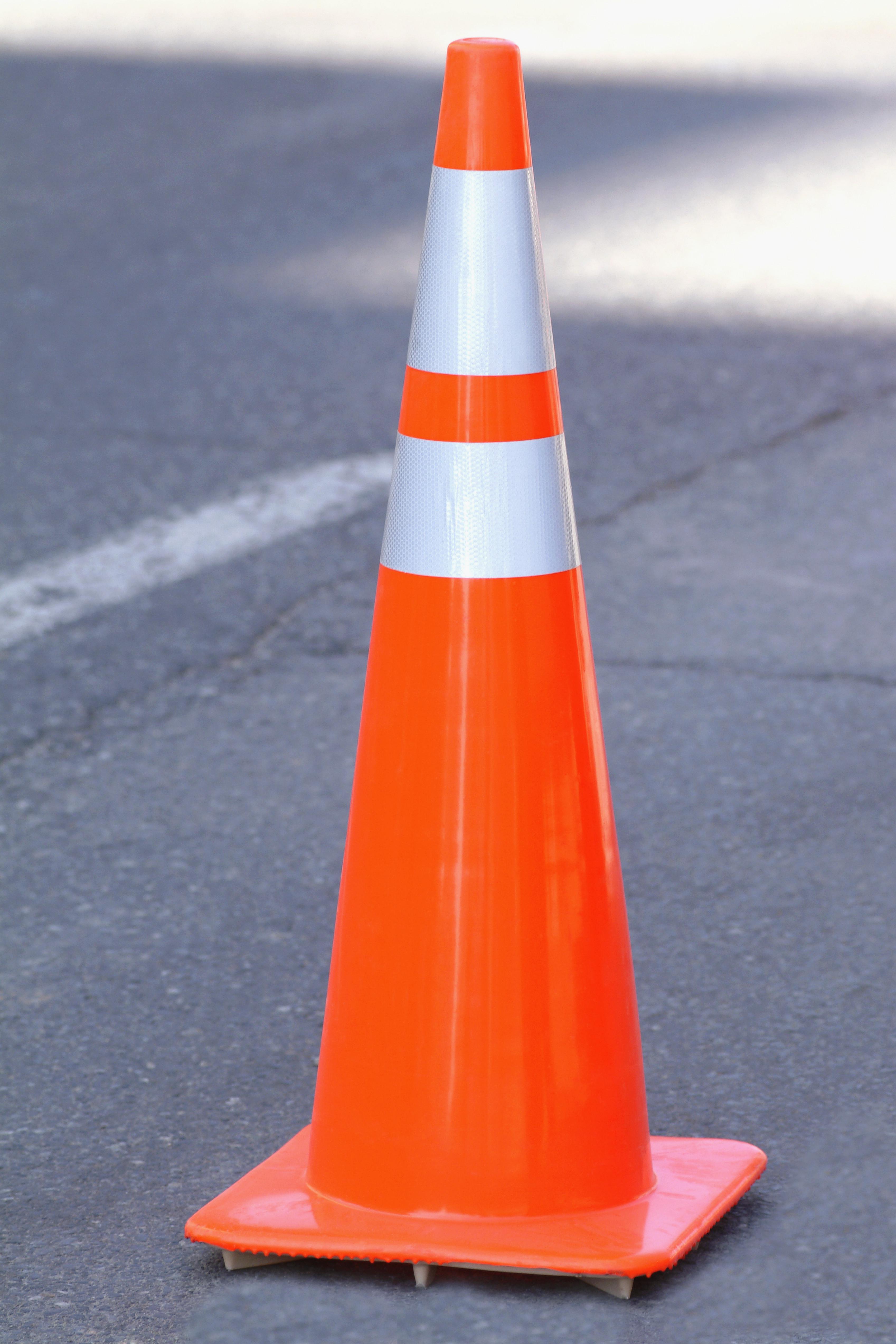 Traffic cone, close-up