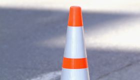 Traffic cone, close-up