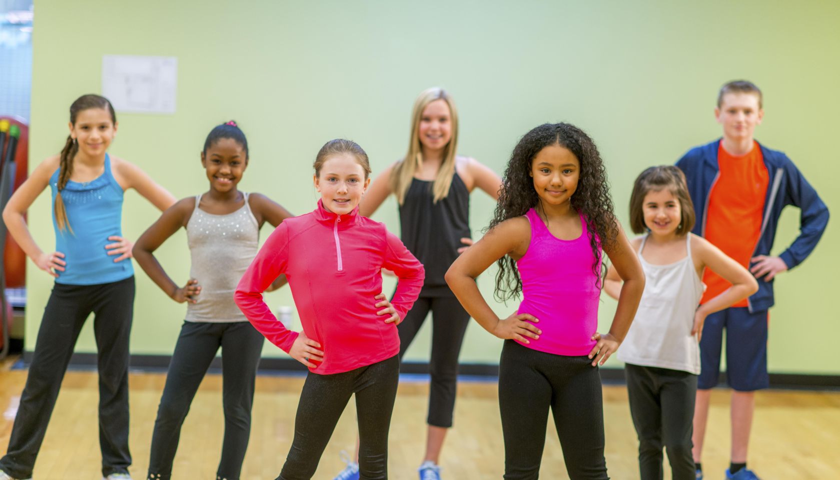 Kids learning how to dance.