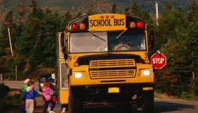 Children entering school bus