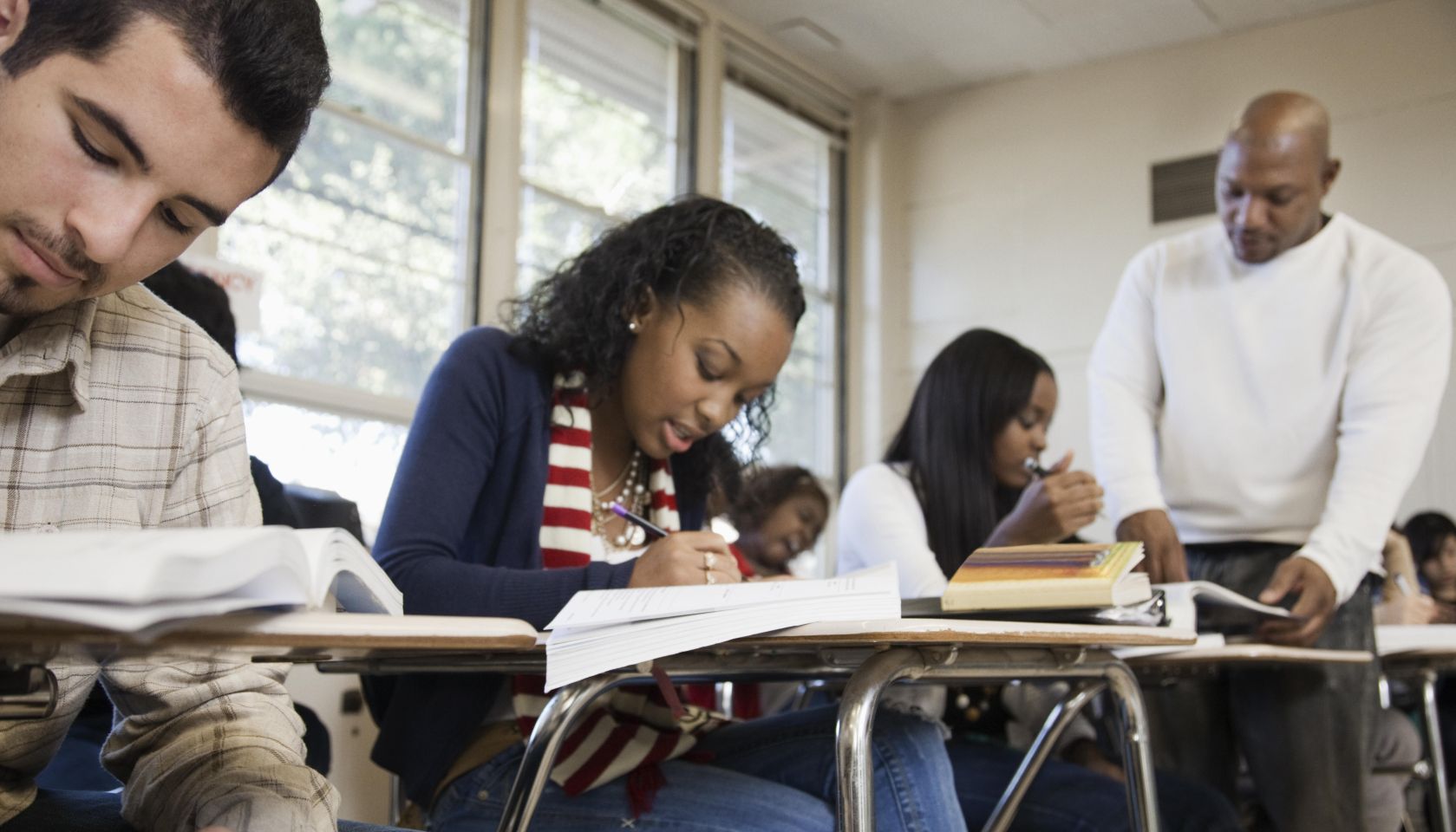 Students taking test
