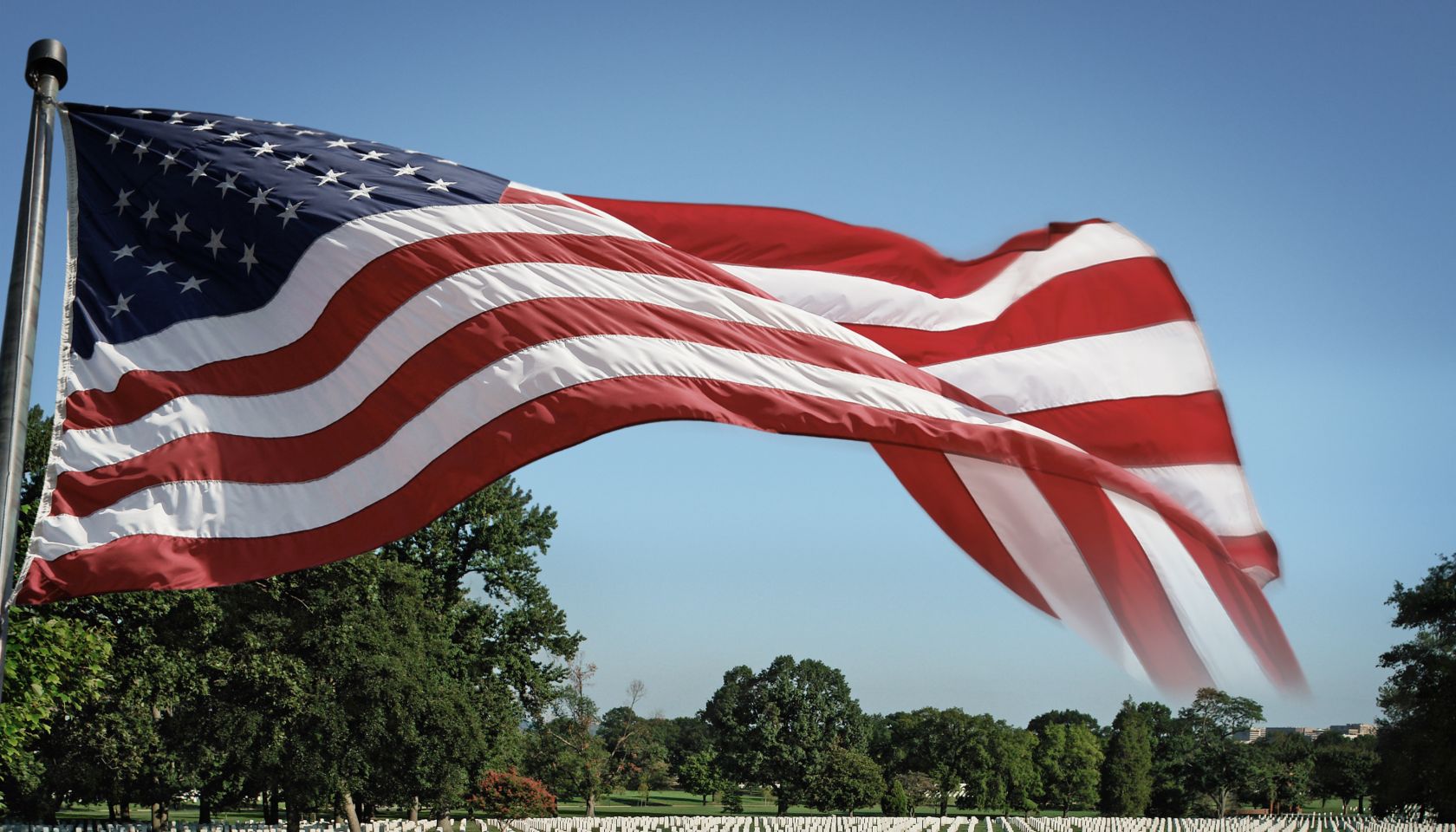 Arlington National Cemetery and US Flag