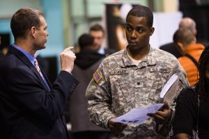 Job Fair Held For Veterans At New York's Lexington Avenue Armory