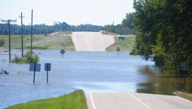 Flood On Road During Hurricane