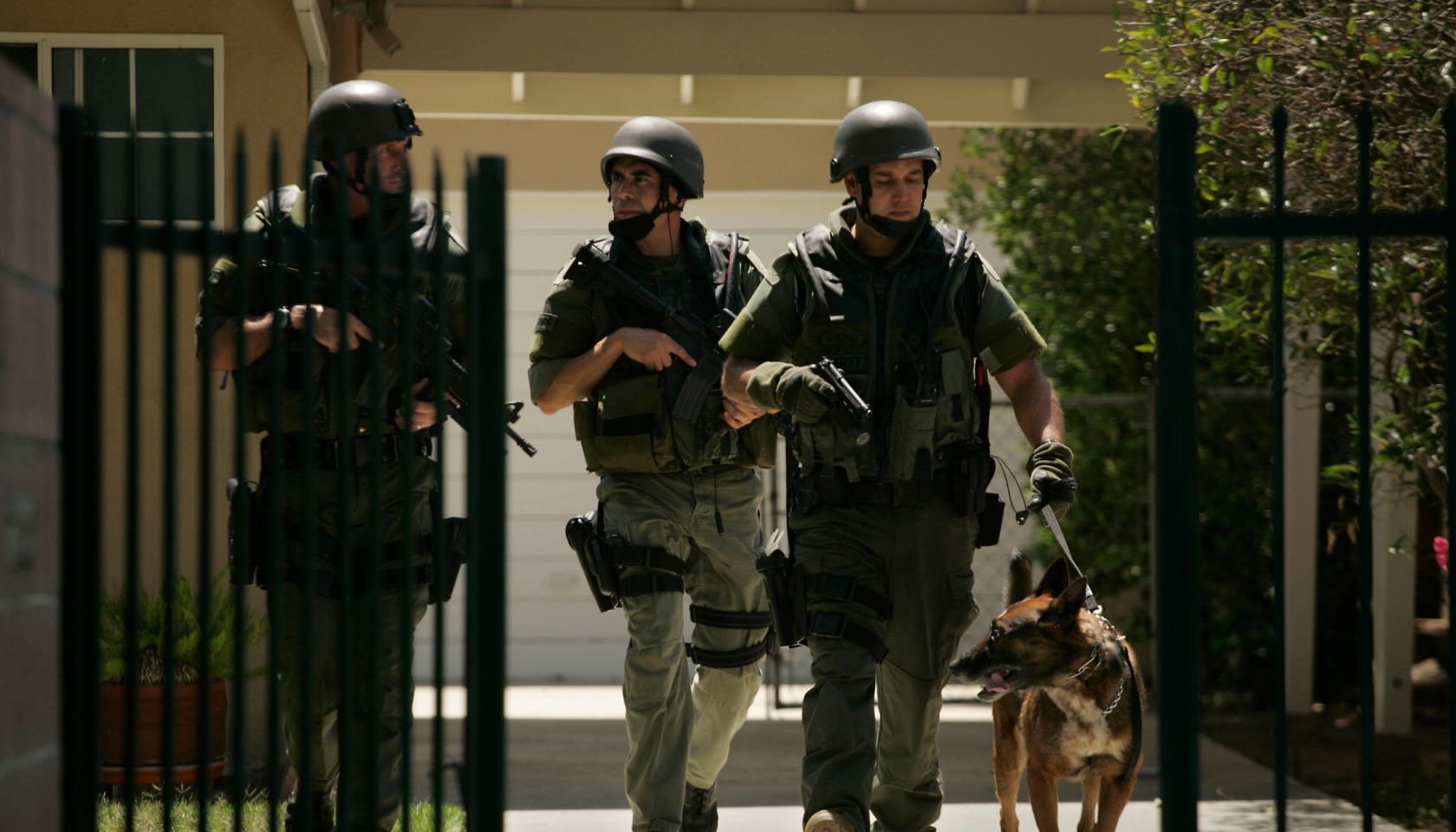 Los Angeles County Sheriff Swat Team search housetohouse on Kalisher St in Granad Hills on Friday