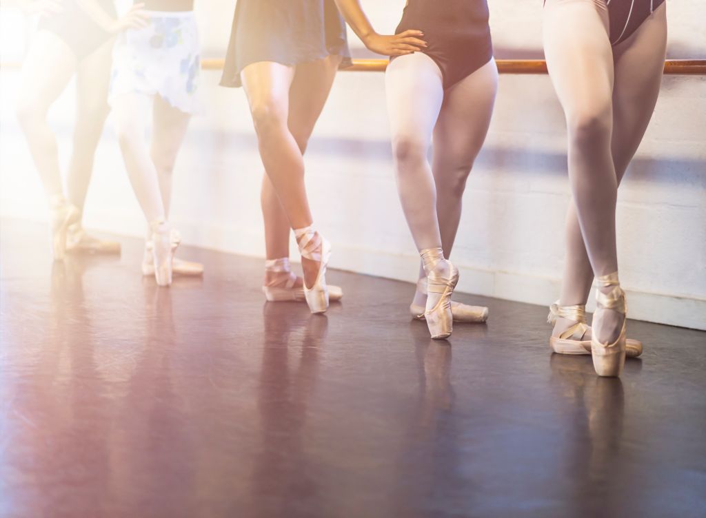 USA, Florida, Jupiter, Young women dancing in dance studio