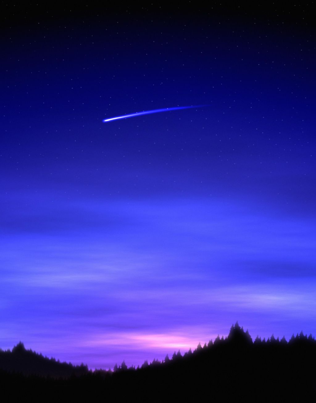 Meteor Flying Through a Darkened Sky