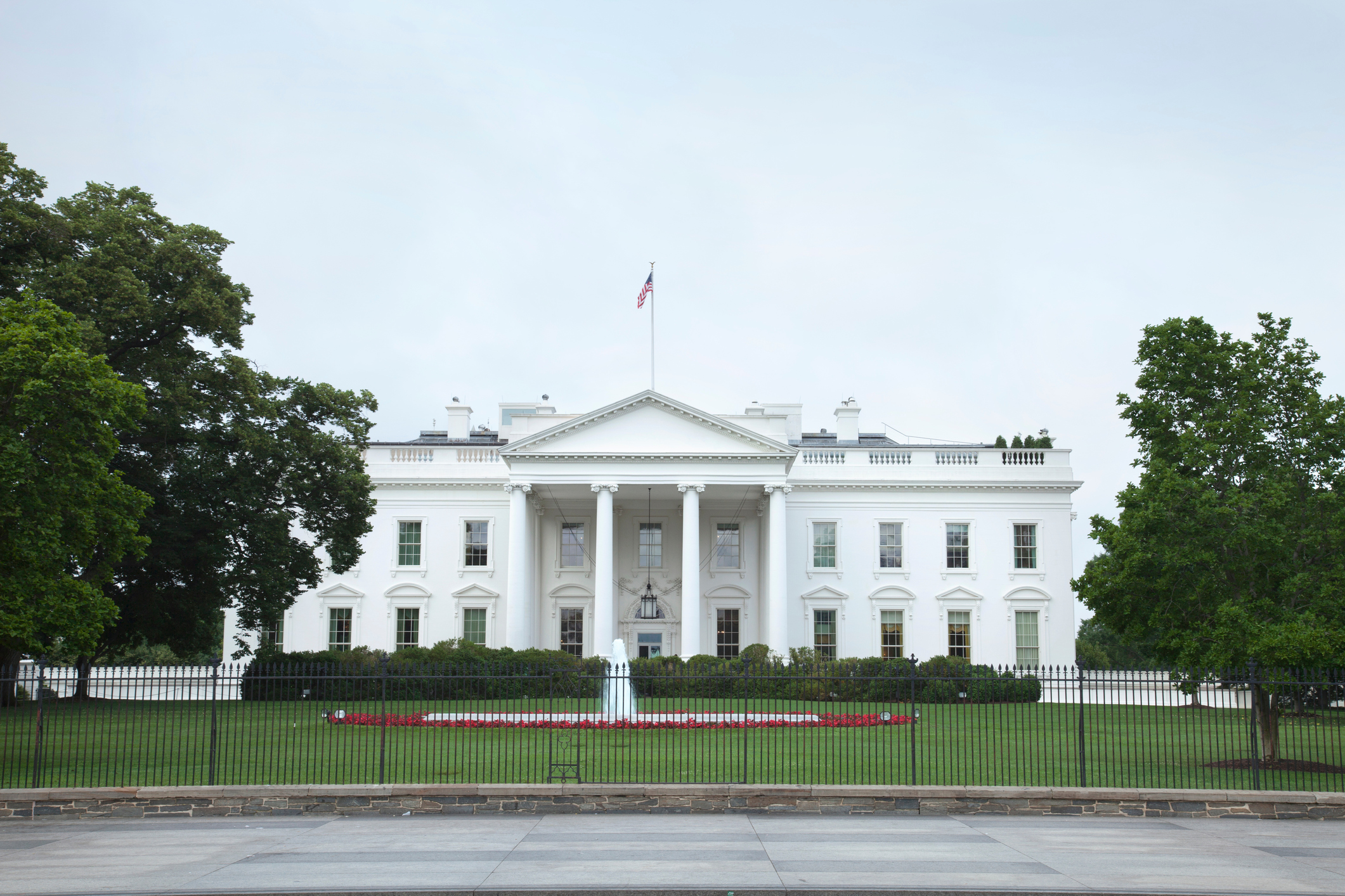 Exterior Of White House Against Sky In City