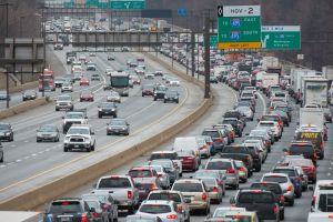 A search for three bank robbery suspects initially shut down all lanes of Interstate 270 in Montgomery County.