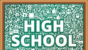 high school School and Education Vector Icons on Chalkboard