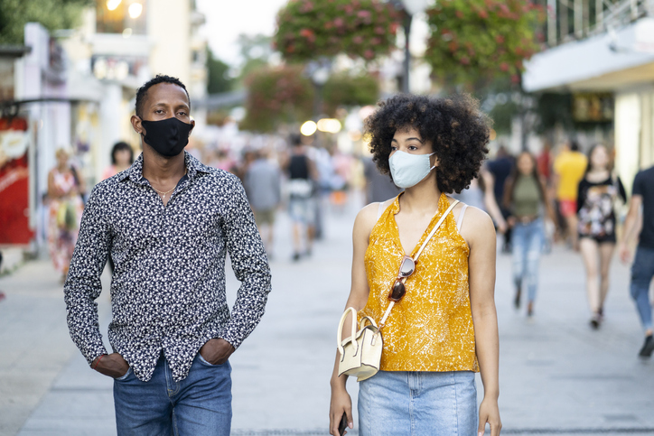 Social distancing in the city centre