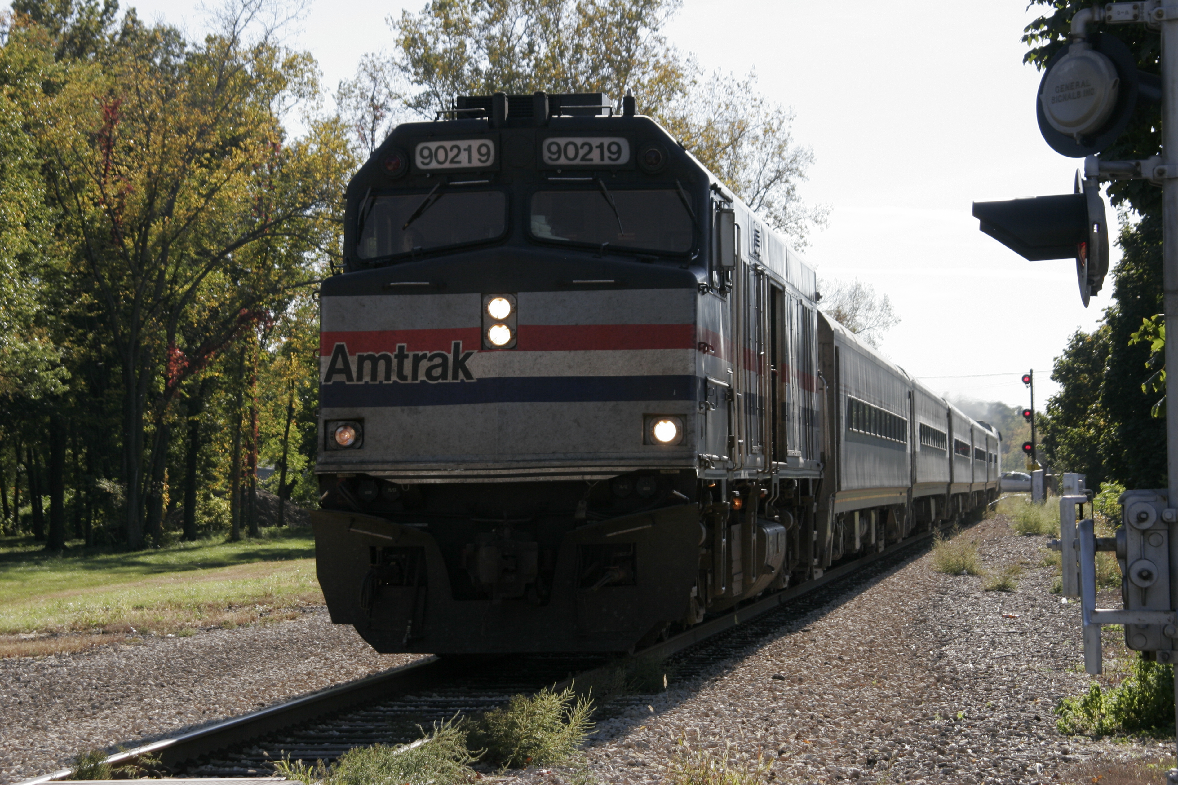 An Amtrak train.