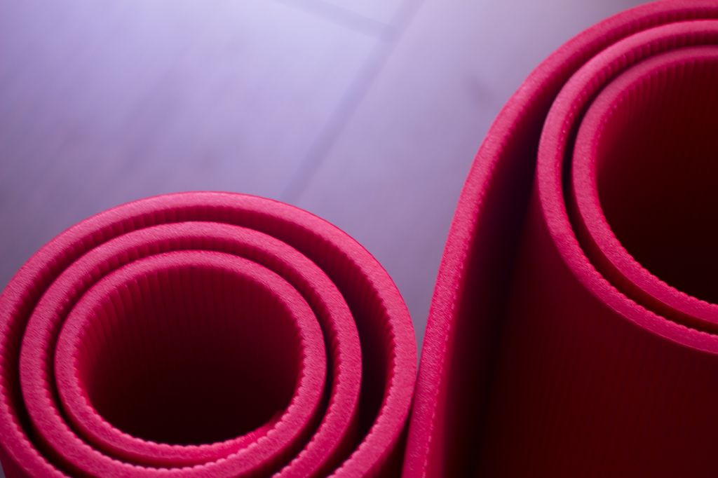 Red gym aerobics pilates yoga exercise mats