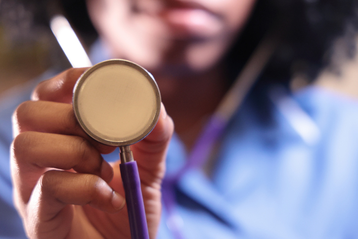 nurse holding stethoscope