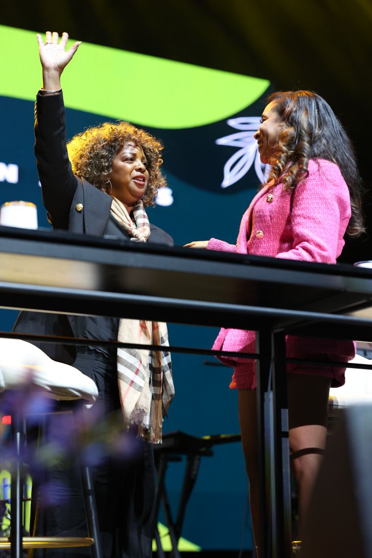 Tammie Hall of NC DOA's Office of Historically Underutilized Businesses (HUB) & Karen Clark of Foxy 107/104