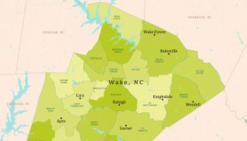 NC Wake County Vector Map Green