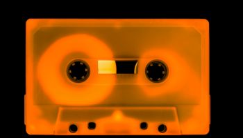 old transparent audio cassette tape