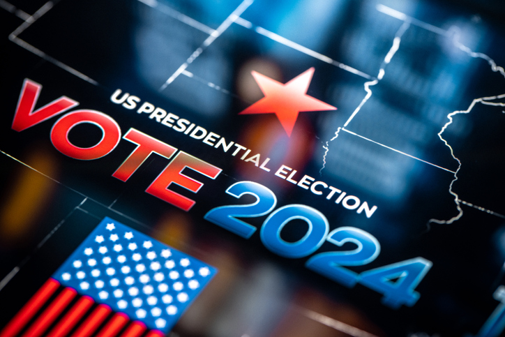 Vote 2024. US Presidential Election background. United States Elections 2024 concept
