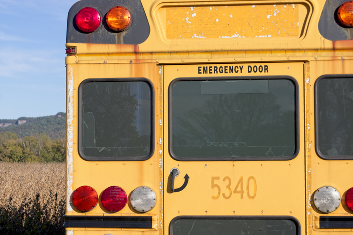 Back end of a school bus