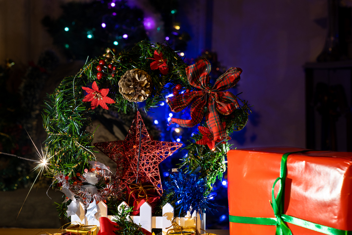 Christmas Decorative Wreath. Traditional christmas luck ornament