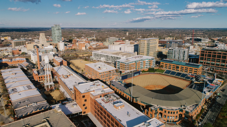 Aerial over Durham, North Carolina