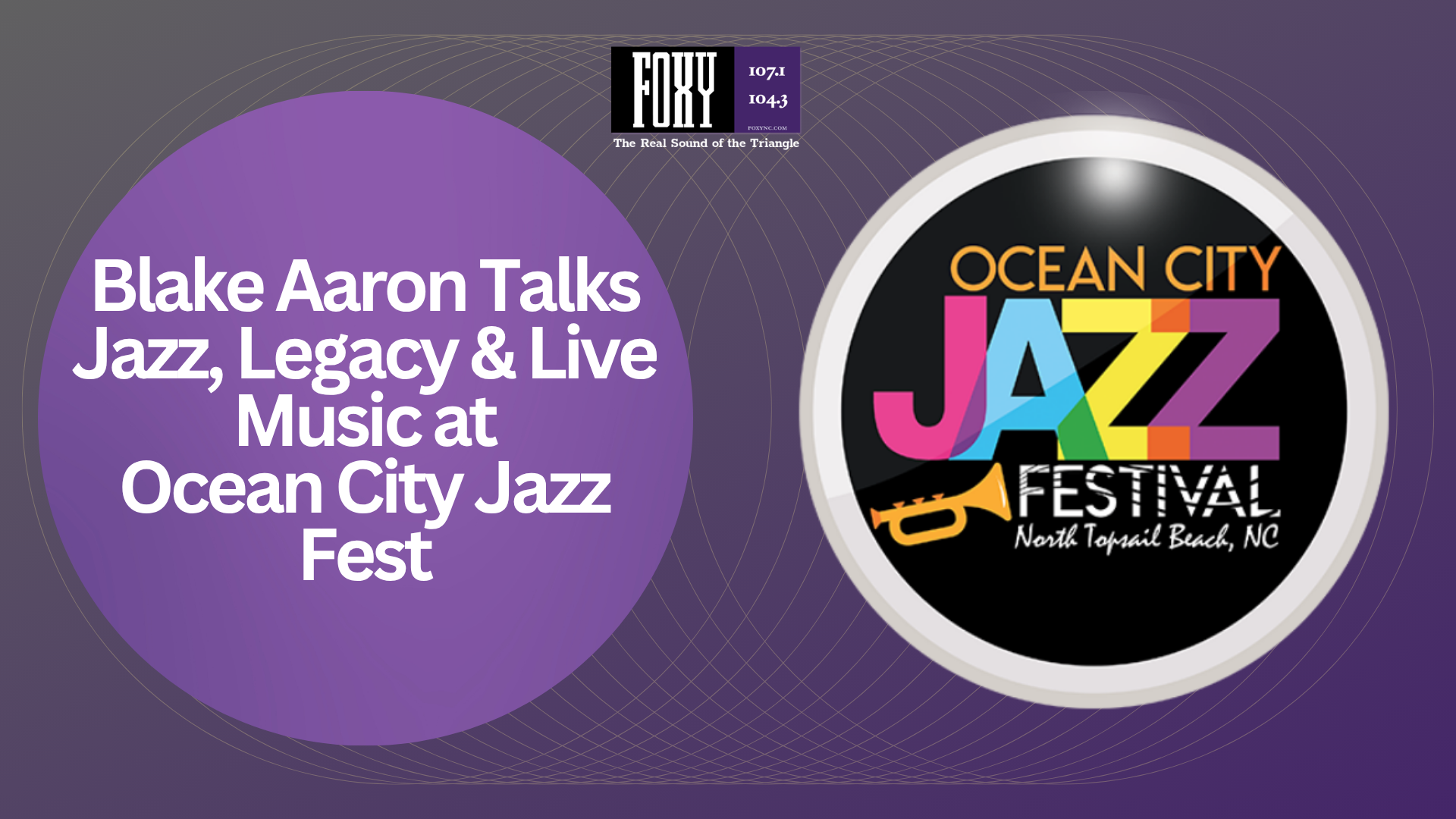 Ocean City Jazz Festival logo with text "Blake Aaron Talks Jazz, Legacy & Live Music at Ocean City Jazz Fest